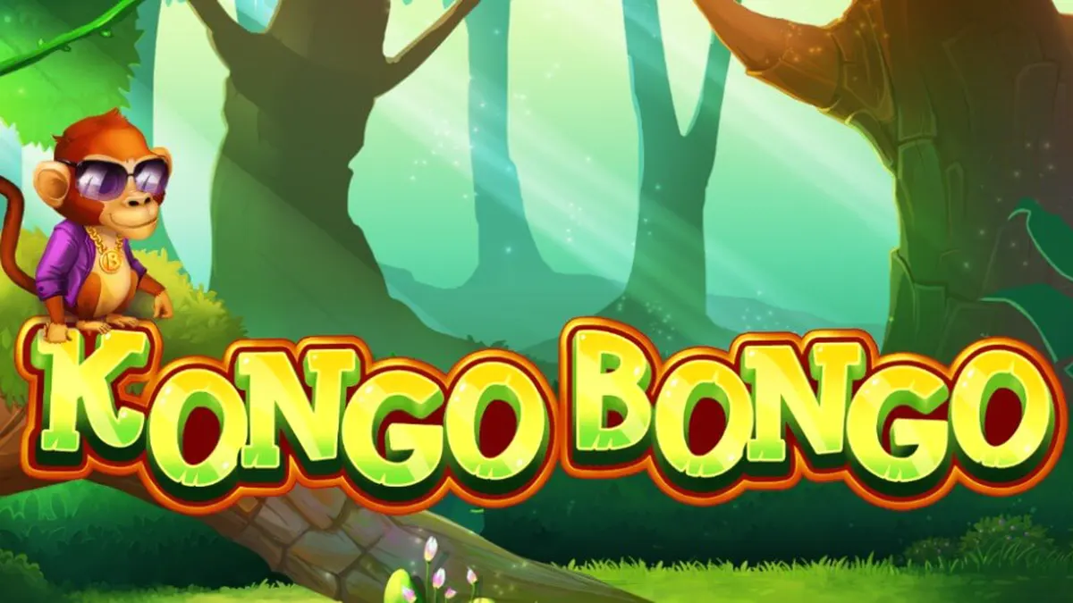 Pemandangan hutan tropis yang rimbun dengan simbol-simbol slot Kongo Bongo yang eksotis.